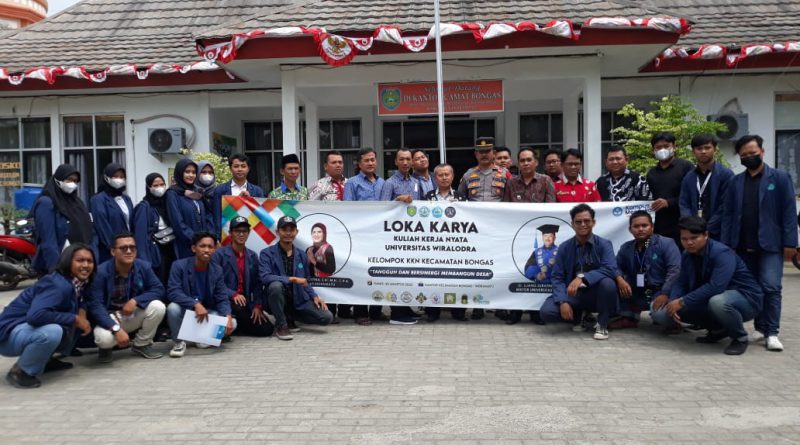 Gelar Loka Karya Di Kecamatan Bongas Mahasiswa KKN Universitas Wiralodra Indramayu Tahun 2022 Sampaikan Program Kerja